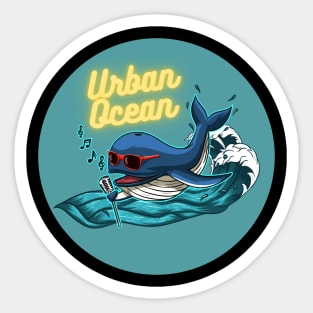 Urban Ocean Crooner Whale (Classic Logo) Sticker